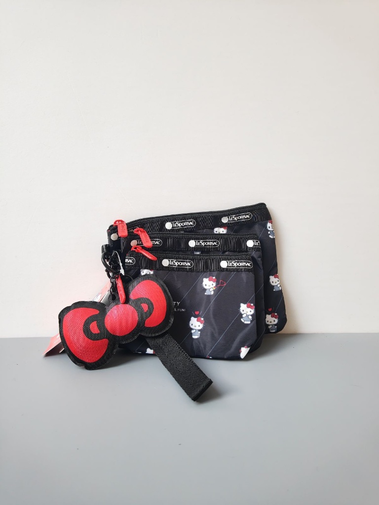 Lesportsac Hello Kitty Wristlet Pouch Set Of 3 Nwt